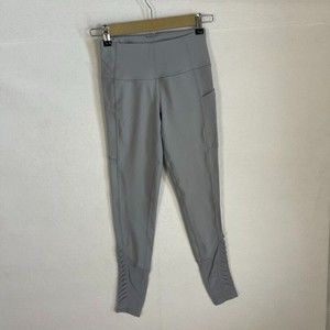 Victoria Secret Size XS Tall Legging Pant Stretch Gray Athleisure Mesh Pockets